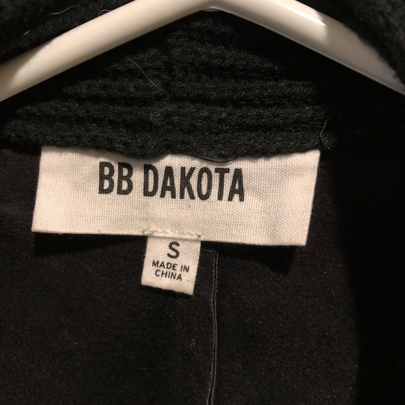 BB Dakota Black Mixed Media Faux Leather Jacket S - Picture 2 of 3